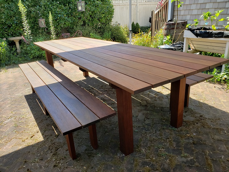 Outdoor Dining Table and Benches